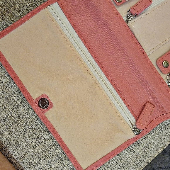 #Sabika #Trifold Pink #Travel #Jewelry #Organizer Faux #Leather #NWOT - Picture 9 of 16